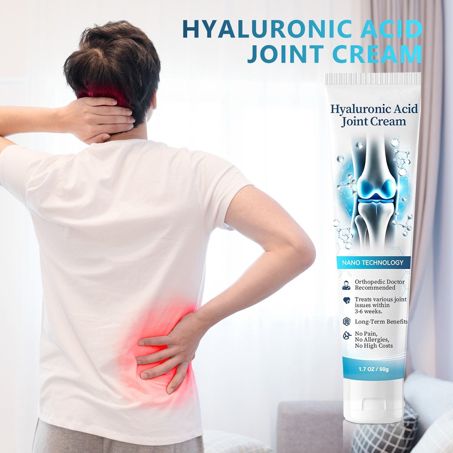 Hyaluronic Acid Joint Cream | Relieves Knee & Joint Pain by up to 87% Within 48 Hours