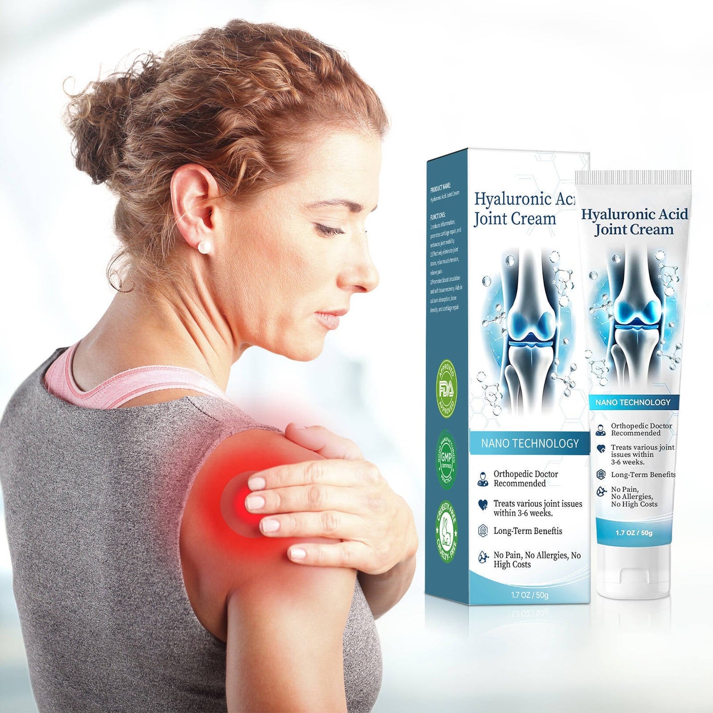 Hyaluronic Acid Joint Cream | Relieves Knee & Joint Pain by up to 87% Within 48 Hours